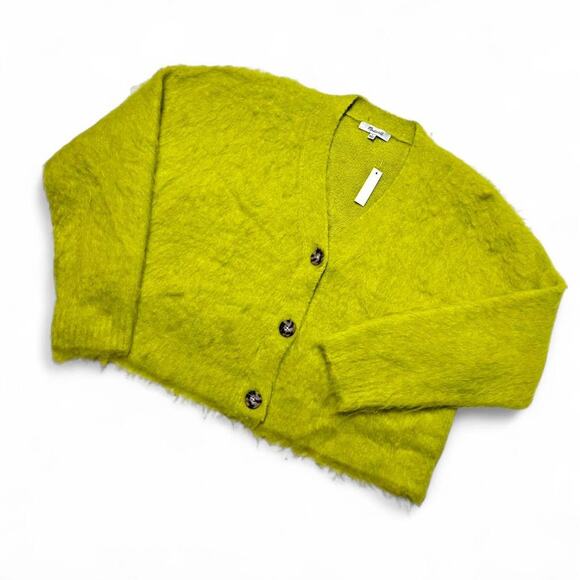 Madewell Brushed Fuzzy Alpaca Wool Cardigan Cropped Sweater Womens Small NWT - Picture 2 of 7